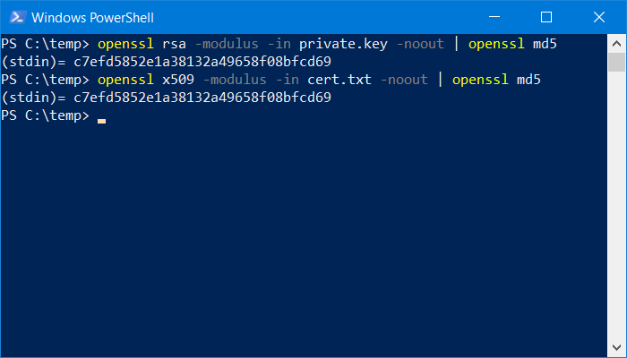 OpenSSL - Prüfung privater und öffentlicher Schlüssel