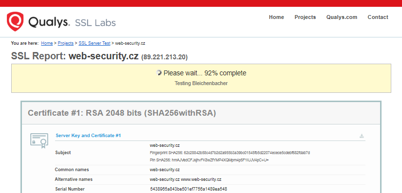 SSLlabs – SSL-Server-Test – zpracování